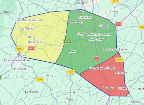 secteur d'intervention - Ramonage Chalon Le Creusot Tournus